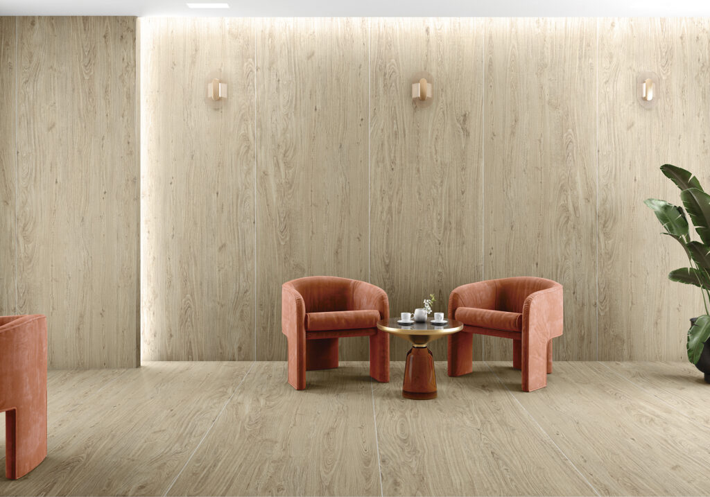 Ambiance de la collection Wood — plaques V-LAM Villa Ceramica