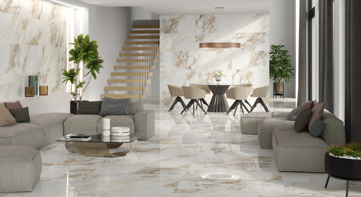 Calacatta Gold — grès cérame effet marbre Cristacer