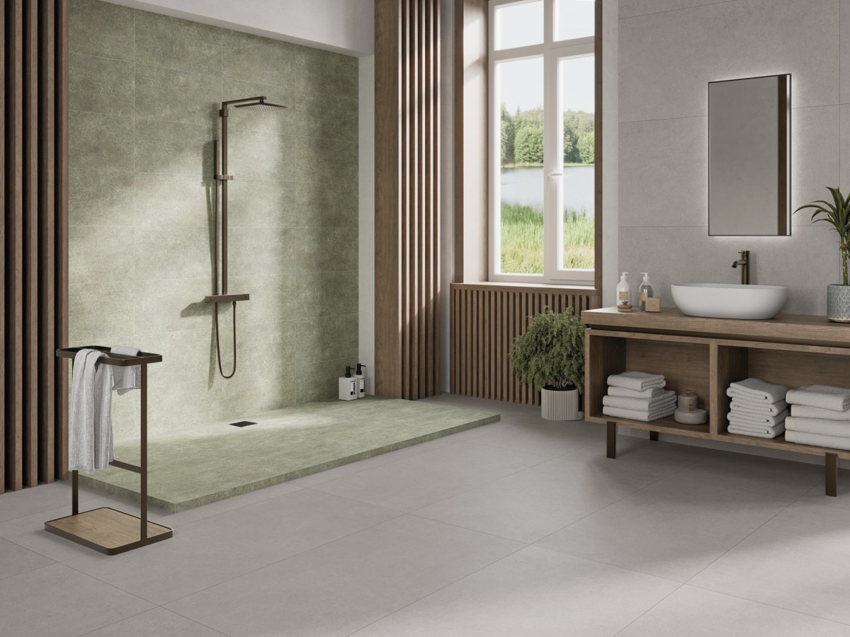 Ambiance fabricant — Harden — grès cérame effet pierre Cristacer