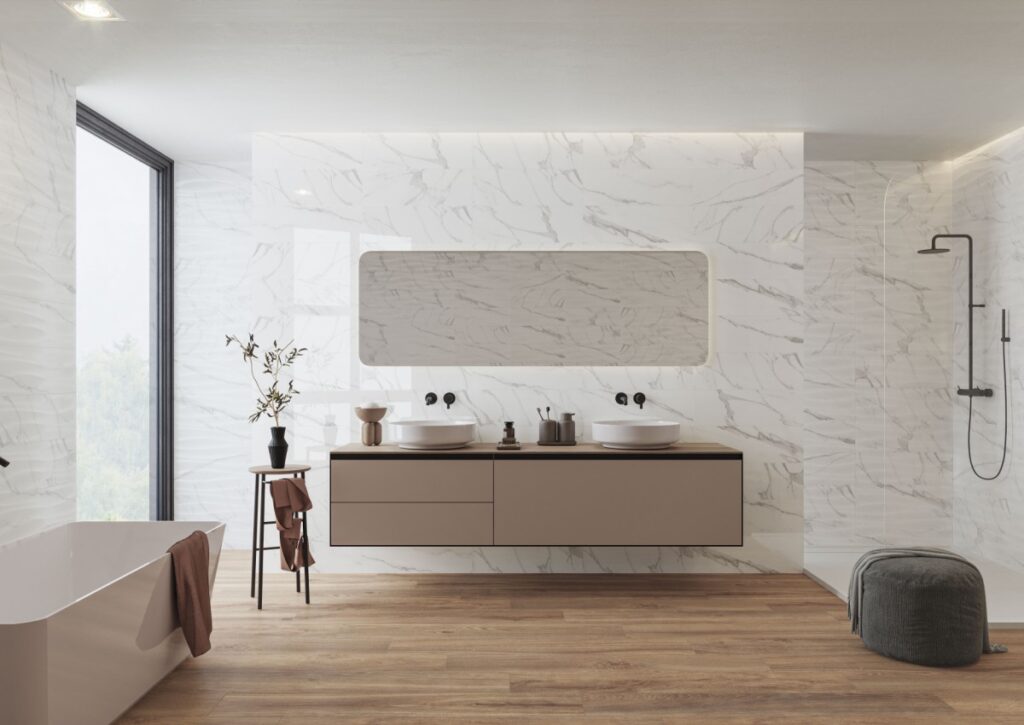 Ambiance de la collection Ártico Ondas — décor mural Cristacer