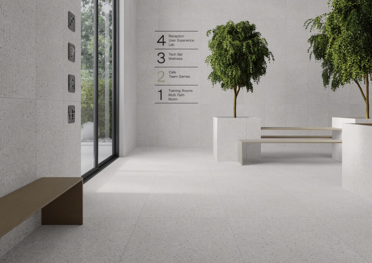 Ambiance fabricant — Arkemia — grès cérame effet minéral Cristacer