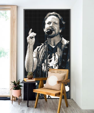 Eddie Vedder — portrait en mosaïque de verre Rubicer