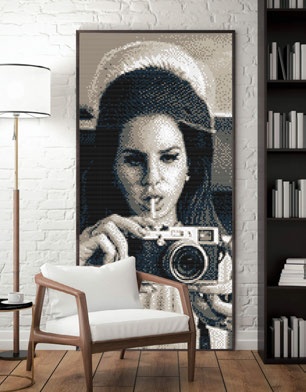 Lana Del Rey — portrait en mosaïque de verre Rubicer