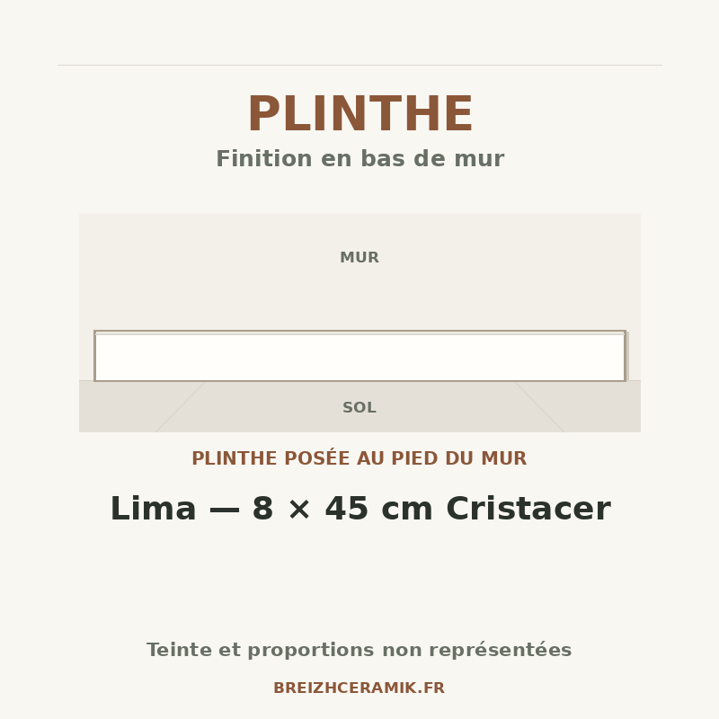 Plinthe — Plinthe Lima — 8 × 45 cm Cristacer — schéma générique