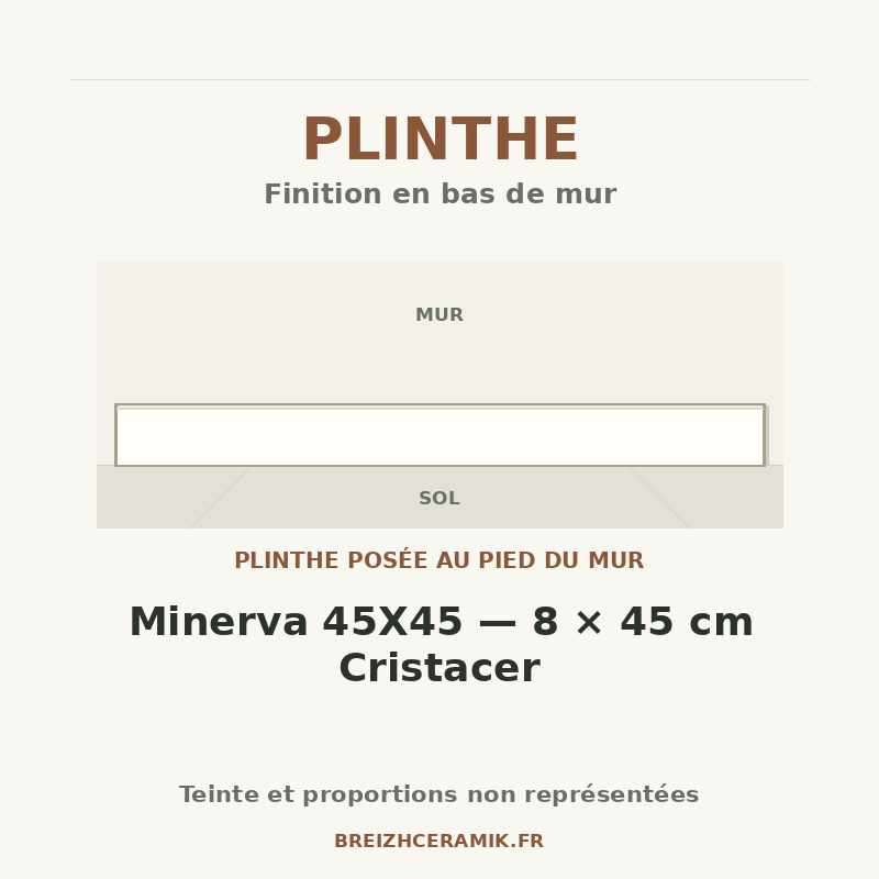 Plinthe — Plinthe Minerva 45X45 — 8 × 45 cm Cristacer — schéma générique