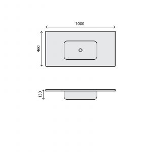 Vasque en verre laqué blanc 1m — RUBICER – Image 2