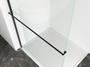 Porte-serviettes pour paroi de douche — noir mat — RUBICER