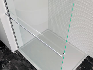 Porte-serviettes pour paroi de douche — chromé — RUBICER