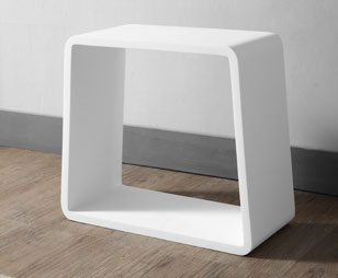 Tabouret Solid Surface 44 × 22 × 42 cm — blanc mat — RUBICER