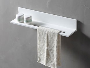 Porte-serviettes Solid Surface — blanc mat — RUBICER