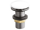 Bonde de lavabo à capot céramique — blanc mat — RUBICER