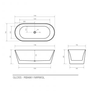 Baignoire en acrylique White Gloss Mirage — RUBICER – Image 2