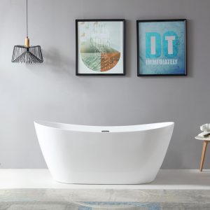 Baignoire sublime en acrylique blanc brillant — RUBICER – Image 2