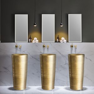 Lavabo sur pied rond en lingot — RUBICER