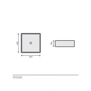 Lavabo carré blanc - R7050D — RUBICER – Image 2