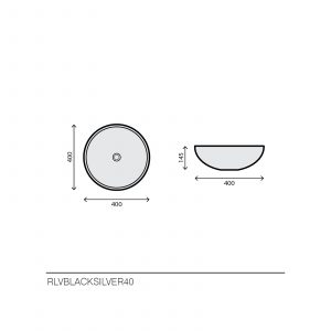 Lavabo en verre noir et argent - RLVBLACKSILVER40 — RUBICER – Image 2