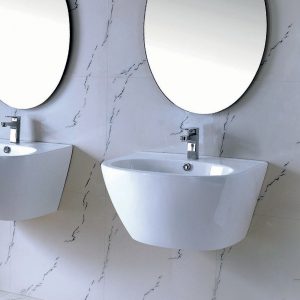 Lavabo semi-ovale blanc - RS1736 — RUBICER