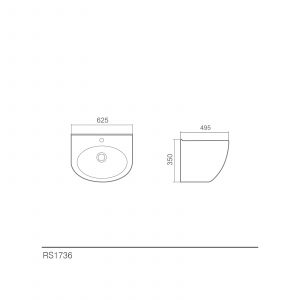 Lavabo semi-ovale blanc - RS1736 — RUBICER – Image 2