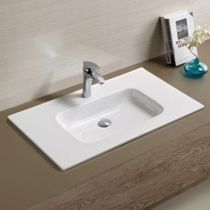 Vasque à encastrer rectangulaire blanche - RS2080VE — RUBICER