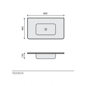 Vasque à encastrer rectangulaire blanche - RS2080VE — RUBICER – Image 2