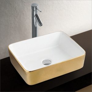 Lavabo rectangulaire en or - RS263G — RUBICER