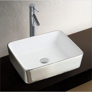 Lavabo rectangulaire en argent - RS263S — RUBICER