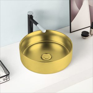Lavabo rond en céramique - RS308MTGLD — RUBICER