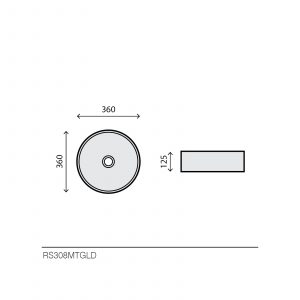 Lavabo rond en céramique - RS308MTGLD — RUBICER – Image 2