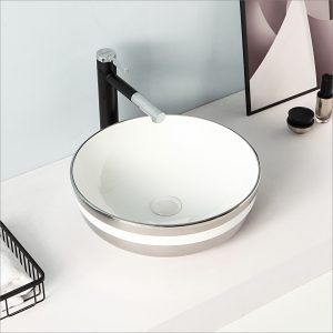 Lavabo rond en céramique - RS428WSIL — RUBICER