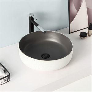 Lavabo rond en céramique – RS607ASGRBR — RUBICER