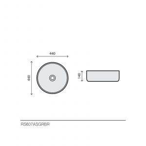 Lavabo rond en céramique – RS607ASGRBR — RUBICER — visuel 2