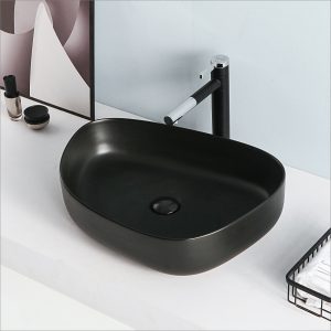 Lavabo asymétrique en céramique - RS609BLMT — RUBICER