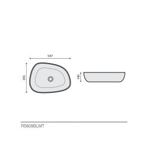 Lavabo asymétrique en céramique - RS609BLMT — RUBICER – Image 2
