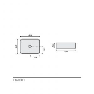 Lavabo rectangulaire blanc - RS7050H — RUBICER – Image 2