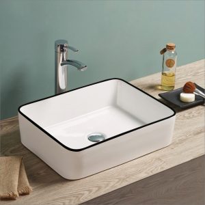 Lavabo rectangulaire en céramique - RS7050HBKLIN — RUBICER