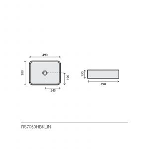 Lavabo rectangulaire en céramique - RS7050HBKLIN — RUBICER – Image 2