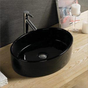 Lavabo ovale noir - RS7151B — RUBICER