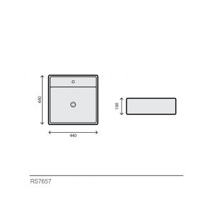 Lavabo carré blanc - RS7657 — RUBICER – Image 2