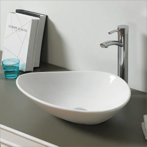 Lavabo Asymétrique Blanc - RS78015 — RUBICER