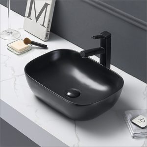Lavabo rectangulaire en céramique - RS78105MBL — RUBICER