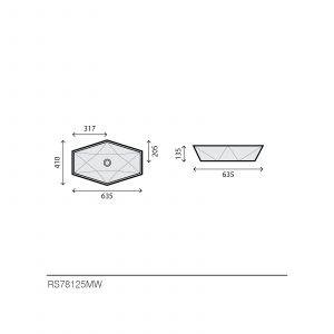 Lavabo Hexa Blanc - RS78125MW — RUBICER – Image 2