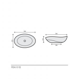 Lavabo Oval Wave Stone Powder – RSA101B — RUBICER — visuel 2