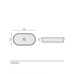 Lavabo ovale en céramique - RSA490A — RUBICER – Image 2