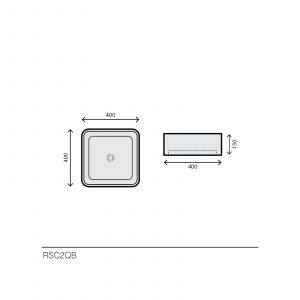 Lavabo carré en poudre en pierre avec couvercle de valve - RSC2QB — RUBICER – Image 2