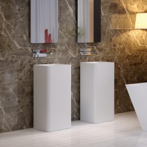 Lavabo en poudre de pierre de piédestal - RSPW07 — RUBICER