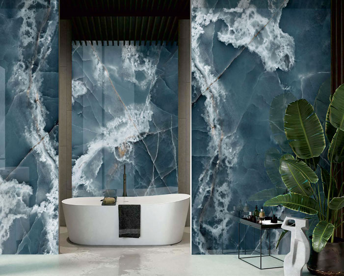 Ambiance fabricant — Onyx Oceano — grande plaque Rubicer