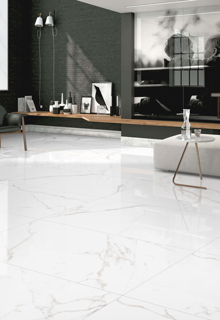 Ambiance fabricant — Armani Calacata Venattino — carrelage Rubicer