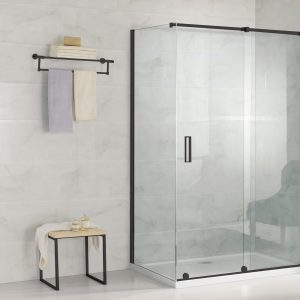 80CM Best in Black Panneau latéral fixe + Kit de profils noirs — RUBICER