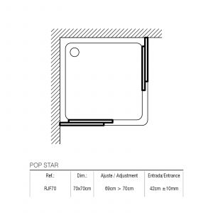 Paroi de douche angulaire Pop Star 70 X 70CM — RUBICER – Image 2